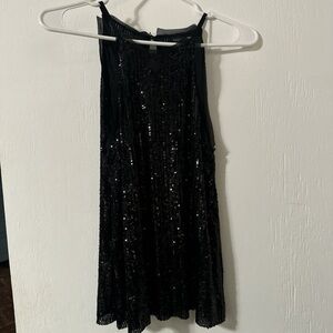 Black sequin dress with a back zipper